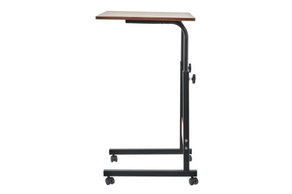 Купить Стол многофункциональный на колесах, 60x40 см, «РОЛЛ», 2 ножки, регул.высота, мдф, металл, тёмн. дерево, черный по низкой цене