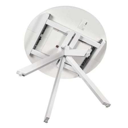 Купить Стол Rudolf круглый раскладной 90-120x90x75см, белый мрамор, белый по низкой цене