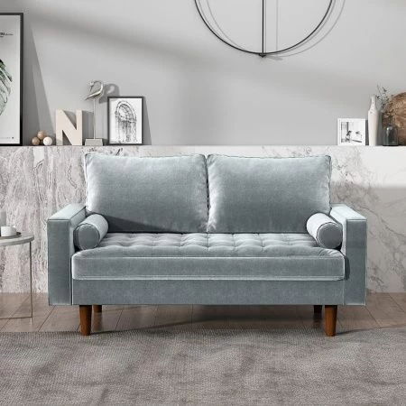 Купить Диван Scott двухместный серо-голубой по низкой цене