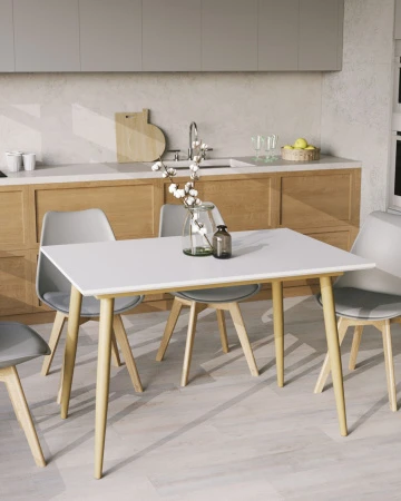 Купить Стол обеденный Стокгольм раскладной 120-160*80 белый по низкой цене