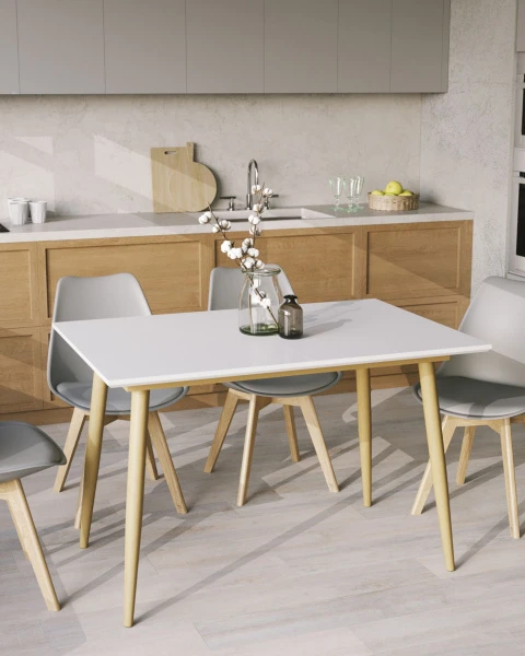 Купить Стол обеденный Стокгольм раскладной 120-160*80 белый по низкой цене