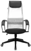 Кресло руководителя Бюрократ CH-607 светло-серый TW-02 сиденье черный сетка/ткань с подголов. крестов. пластик