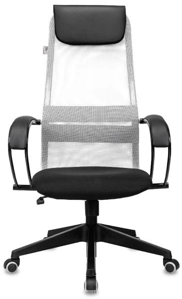 Кресло руководителя Бюрократ CH-607 светло-серый TW-02 сиденье черный сетка/ткань с подголов. крестов. пластик