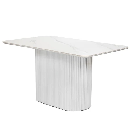 Купить Стол Festa 140x85x77см, керамогранит белый мрамор по низкой цене