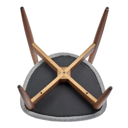 Купить Стул Lucas светло-серый букле с ножками цвета орех по низкой цене