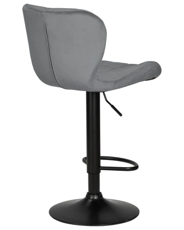 Купить Стул барный DOBRIN BARNY BLACK, серый велюр (MJ9-75) по выгодной цене для кафе, ресторанов и кухни