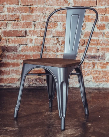 Купить Стул TOLIX WOOD серебристый матовый по низкой цене