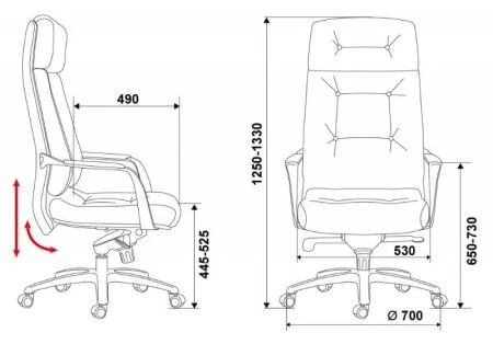 Кресла руководителя - Кресло руководителя Бюрократ _DAO коричневый кожа крестовина алюминий