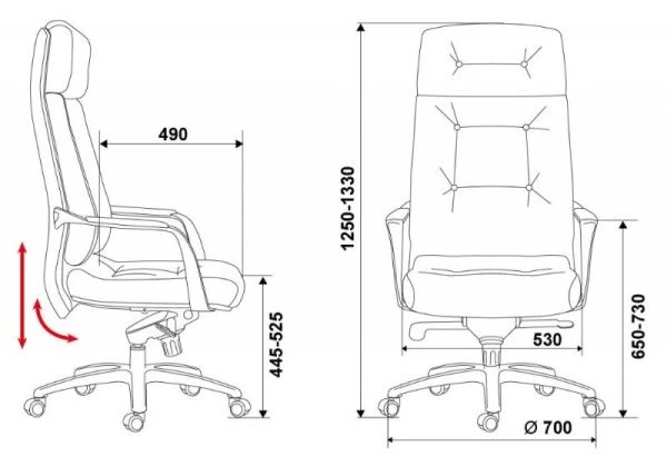 Кресло руководителя Бюрократ _DAO коричневый кожа крестовина алюминий | Купить в КупиКресла.ру