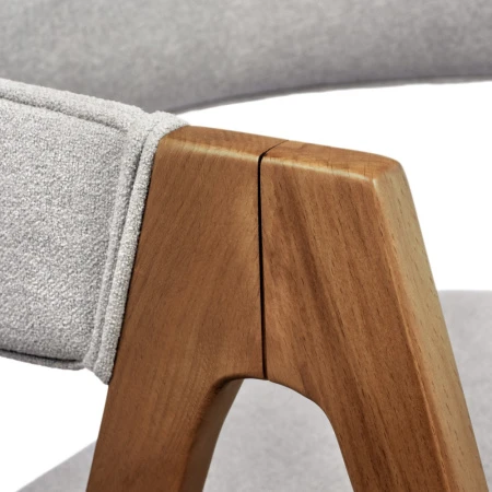 Купить Стул Alan серый букле с ножками цвета орех по низкой цене