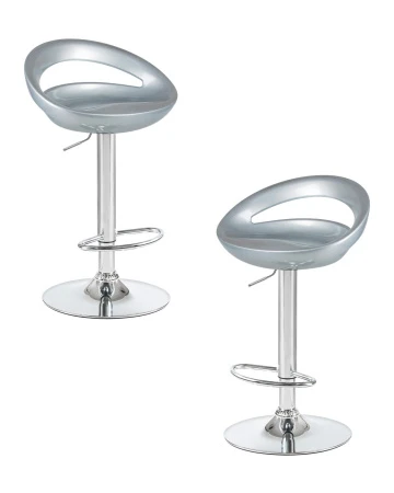 Набор 2 шт Стул барный DOBRIN DISCO, серебряный