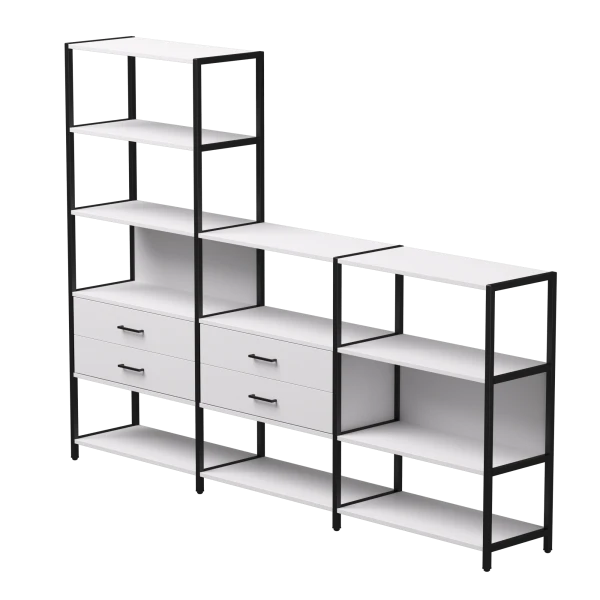 Купить Набор стеллажных систем №11 Everprof EVO (ЭВО) 2440x385x1840 Белый/Черный по низкой цене