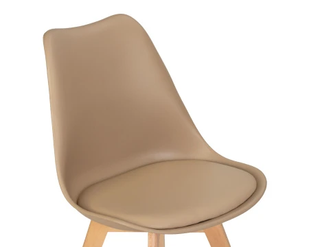 Купить Набор 4 шт Стул обеденный DOBRIN JERRY SOFT, ножки светлый бук, цвет сиденья бежевый (GR-03) в интернет-магазине КупиКресла.ру