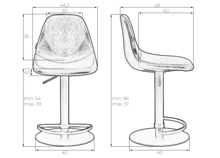 Купить Набор 2 шт Стул барный DOBRIN ROME, коричневый винтажный PU (MS09) в интернет-магазине КупиКресла.ру