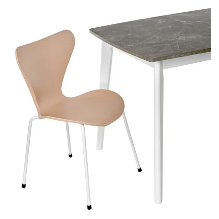 Купить Стул Seven Style пудровый с белыми ножками в интернет-магазине КупиКресла.ру