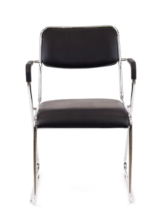 Кресло Everprof Fix Plus Chrome Экокожа Черный для посетителей и сотрудников фото