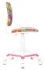 Детские компьютерные кресла - Кресло детское Бюрократ CH-W204/F мультиколор алфавит крестов. пластик подст.для ног пластик белый