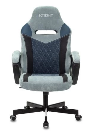 Кресла для геймеров - Кресло игровое Zombie VIKING 6 KNIGHT Fabric серо-голубой с подголов. крестовина металл