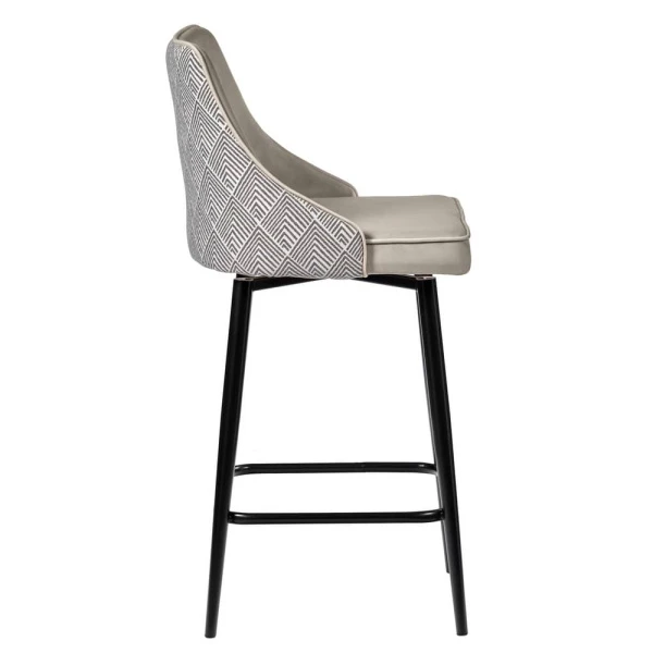 Стул полубарный Dave латте с жаккардом, с поворотным механизмом для кафе, ресторанов и кухни