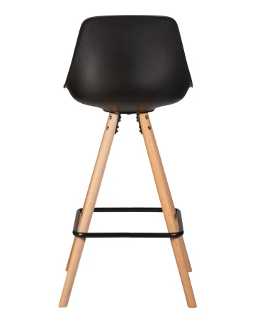 Купить Стул полубарный DOBRIN RONNI, ножки светлый бук, черный (B-03) по выгодной цене для кафе, ресторанов и кухни