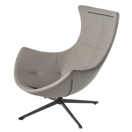 Купить Комплект кресло HUG светло-серый, экокожа, шенилл с оттоманкой светло-серый, экокожа по низкой цене