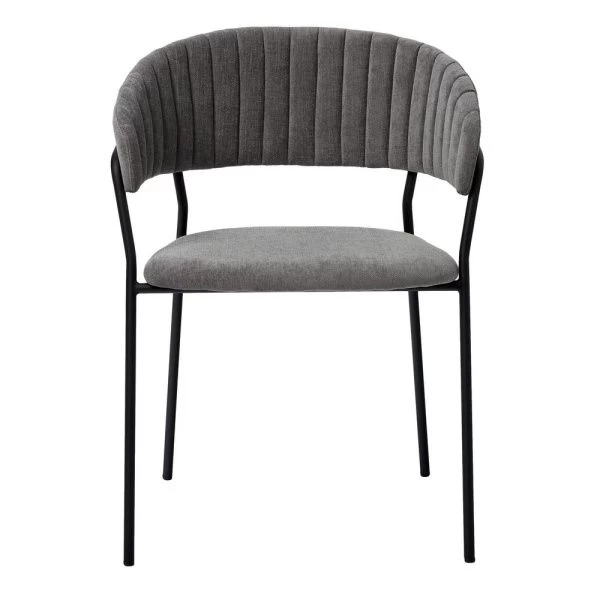 Купить Стул Turin серый вельвет с чёрными ножками по низкой цене