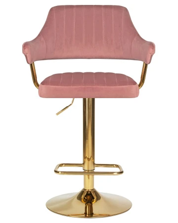 Купить Стул барный DOBRIN CHARLY GOLD, розовый велюр (MJ9-32) по выгодной цене для кафе, ресторанов и кухни