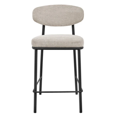 Купить Стул полубарный Lucas 2 латте шенилл с чёрными ножками по выгодной цене для кафе, ресторанов и кухни