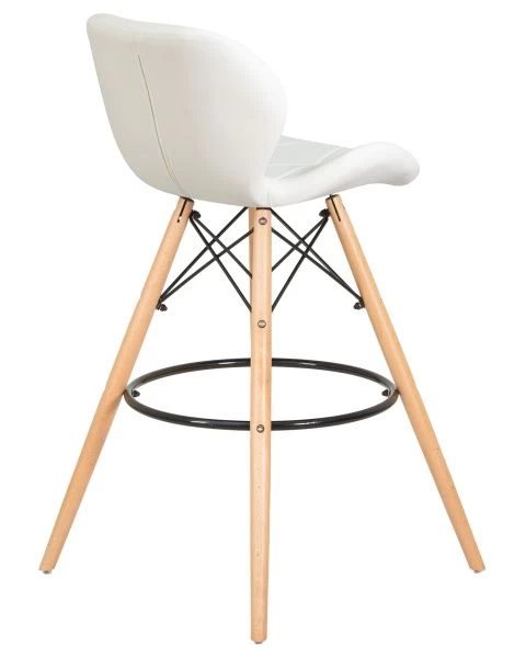 Стул барный BUTTERFLY BAR (ножки светлый бук, цвет белый) для кафе, ресторанов и кухни