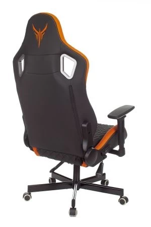 Кресла для геймеров - Кресло игровое Knight Outrider черный/оранжевый ромбик эко.кожа с подголов. крестов. металл
