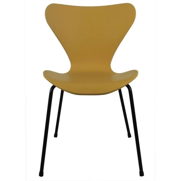 Купить Стул Seven горчичный с чёрными ножками по низкой цене