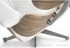 Кресло Eames (Эймс) Lounge & Ottoman белая кожа/орех