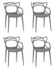 Набор 4 шт Стул обеденный DOBRIN MASTERS, тёмно-серый (GR-04)