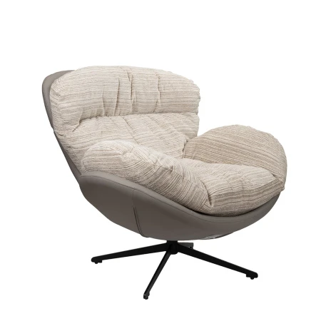 Купить Кресло BLISS серый, экокожа, шенилл по низкой цене