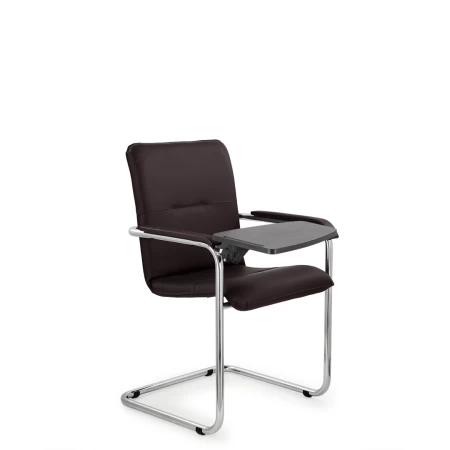 Офисный стул София хром со столиком (пюпитром) для посетителей и сотрудников фото