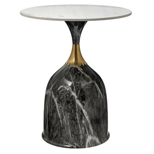 Купить Кофейный столик Stupa диам.40см x 54см, серый мрамор, металл, керамика по низкой цене