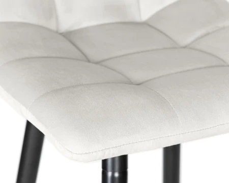 Купить Стул полубарный DOBRIN OLIVIA, черные матовые ножки, светло-серый велюр (108-52) по выгодной цене для кафе, ресторанов и кухни