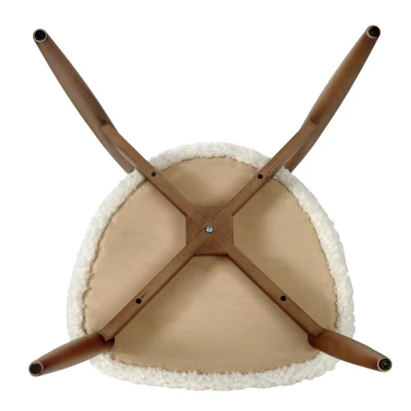 Купить Стул Lucas белый искусственный мех с ножками цвета орех по низкой цене