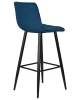 Купить Стул барный DOBRIN NICOLE, черные матовые ножки, темно-синий велюр (108-95) по выгодной цене для кафе, ресторанов и кухни