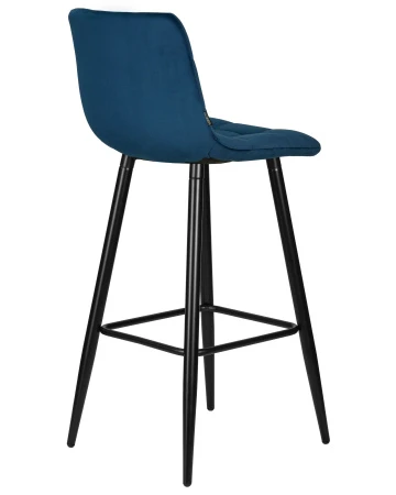 Купить Стул барный DOBRIN NICOLE, черные матовые ножки, темно-синий велюр (108-95) по выгодной цене для кафе, ресторанов и кухни