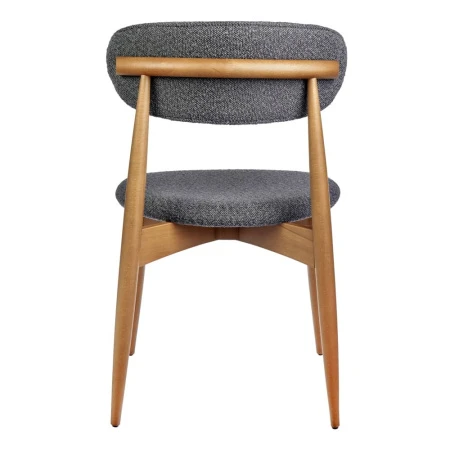 Купить Стул Lucas тёмно-серый букле с ножками цвета орех по низкой цене