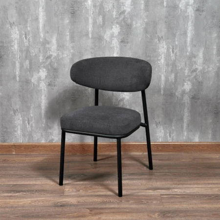Купить Стул Lucas 2 серый шенилл с чёрными ножками по низкой цене