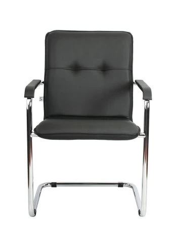 Офисный стул Rumba (Румба) хром (Искусственная кожа Черный)