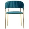 Купить Стул Turin бирюзовый с золотыми ножками по низкой цене