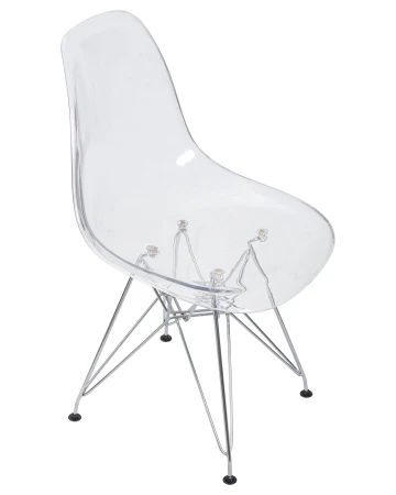 Купить Стул обеденный DOBRIN DSR CASPER, ножки хром, цвет прозрачный по низкой цене