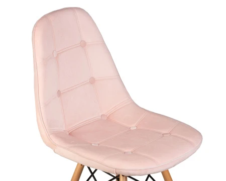 Купить Стул обеденный DOBRIN BENNET, ножки светлый бук, пудрово-розовый велюр (HLR-39) по низкой цене