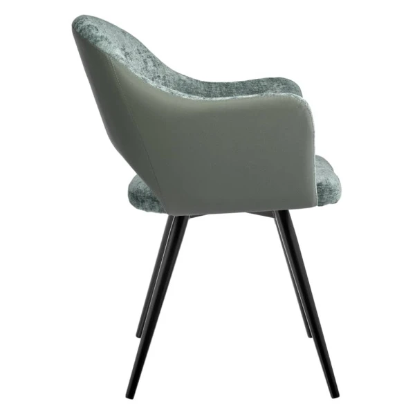 Купить Стул Bruno зелёный шенилл с экокожей с поворотным механизмом по низкой цене