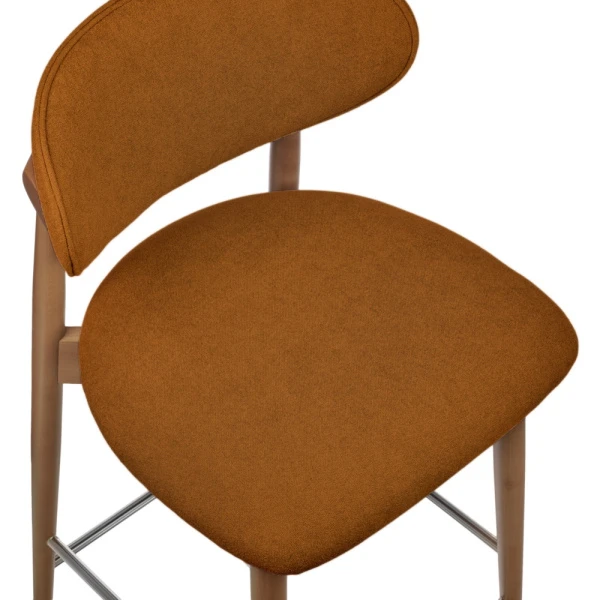 Стул полубарный Lucas 3 терракотовый букле, ножки цвета орех для кафе, ресторанов и кухни