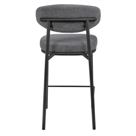 Купить Стул полубарный Lucas 2 серый шенилл с чёрными ножками по выгодной цене для кафе, ресторанов и кухни