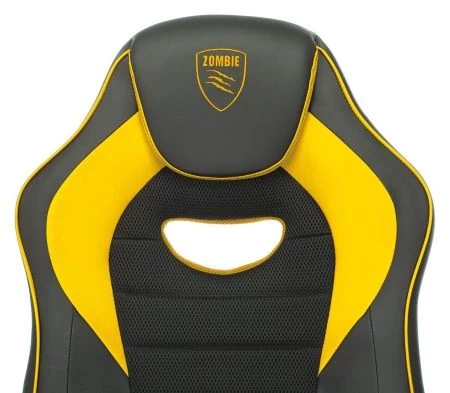 Кресла для геймеров - Кресло игровое Zombie GAME 16 черный/желтый текстиль/эко.кожа крестов. пластик